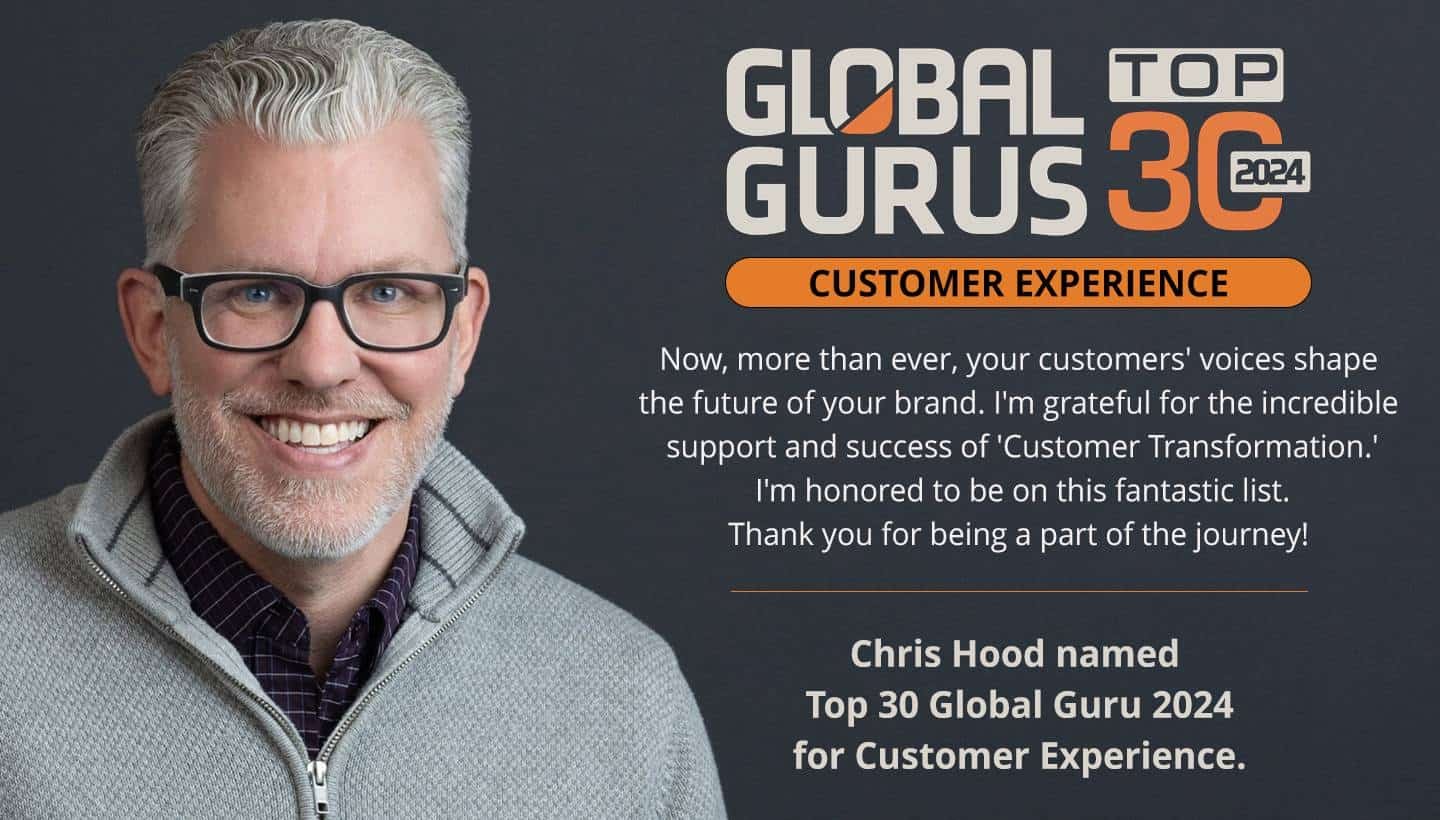 Chris Hood, professional recognized in the Top 30 Global Gurus 2024 for Customer Experience and Customer Transformation, smiling in a professional headshot.