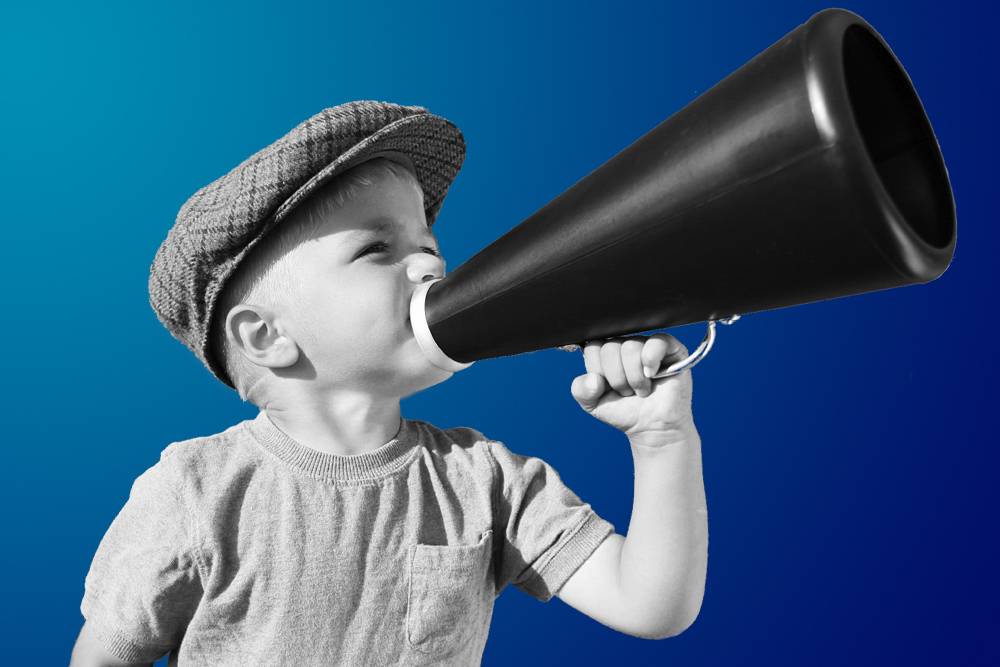Kid with Megaphone, customer centricity and transformation